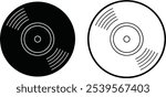 Vinyl Record Icon Black and White