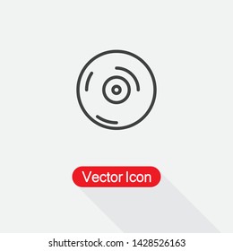 Vinyl Record Icon, CD Disk Icon Vector Illustration Eps10
