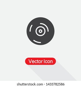 Vinyl Record Icon, CD Disk Icon Vector Illustration Eps10