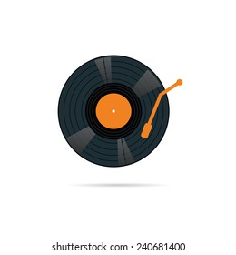 Vinyl Record Icon In Color Vector Illustration