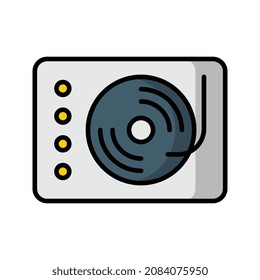 Vinyl Record icon in colored outline.