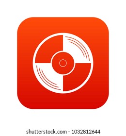 Vinyl record icon digital red for any design isolated on white vector illustration