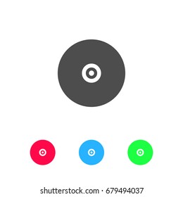 Vinyl record icon flat. Color pictogram on white background. Vector illustration symbol and bonus icons