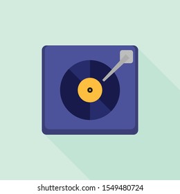 Vinyl record icon. Flat illustration of vinyl record vector icon for web design