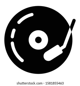 vinyl record icon glyph vector design