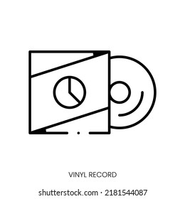 icono de registro de vinilo. Signo de estilo lineal aislado en fondo blanco. Ilustración del vector