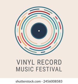 Vinyl record icon. Vinyl record, music festival, dj, retro radio. Flat style for graphic design, logo, website, social media
