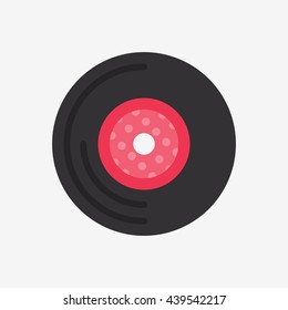 Vinyl Record Icon, Music Vector