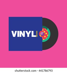 Vinyl Record Icon, Music Vector