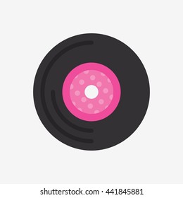 Vinyl Record Icon, Music Vector