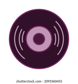 Vinyl record icon. Musical disc with DJ Music. Musical logo and symbol