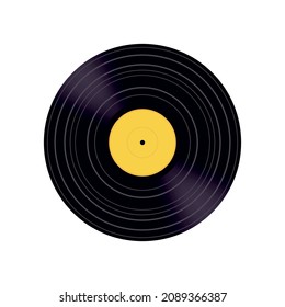 Vinyl record icon on a white background for the design of your website, logo. A musical symbol. gramophone record