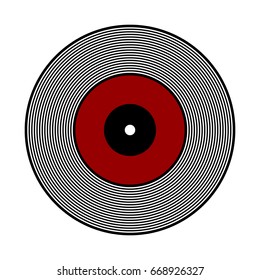 Vinyl record icon on white background. Vector illustration.