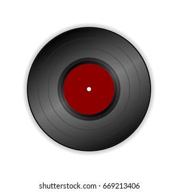 Vinyl record icon on white background. Vector illustration.