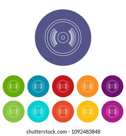 Vinyl record icon. Outline illustration of vinyl record vector icon for web