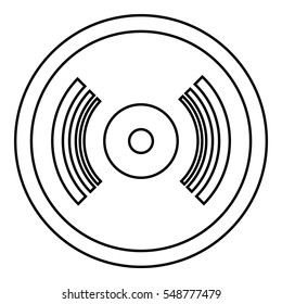 Vinyl record icon. Outline illustration of vinyl record vector icon for web