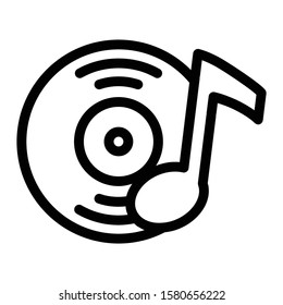 vinyl record icon outline vector design