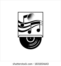 Vinyl Record Icon, Phonograph Record Icon, Gramophone Record, Vinyl Disk, Audio Disk Vector Art Illustration