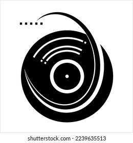 Icono de grabación de vinilo, icono de grabación de fonógrafo, registro de gramófono, disco de vinilo, ilustración de vectores de disco de audio