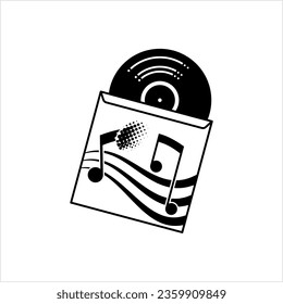 Vinyl Record Icon, Phonograph Record Icon, Gramophone Record, Vinyl Disk, Audio Disk Vector Art Illustration