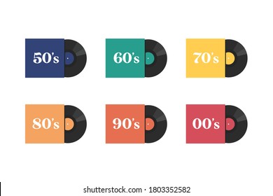 Vinyl Record Icon, Record Player, CD Icon, Retro Vinyl, Music Symbol Vector Illustration Background