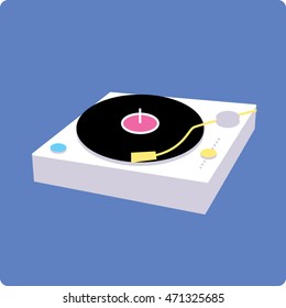 Vinyl record icon. retro style music player. vector illustration