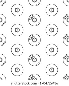 Vinyl Record Icon Seamless Pattern, Phonograph Record Icon, Gramophone Record, Vinyl Disk, Audio Disk Vector Art Illustration