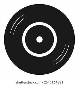 Vinyl record. Icon with shadow on white background