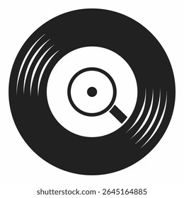 Vinyl record. Icon with shadow on white background