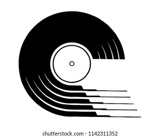 Vinyl record icon. Simple illustration of vinyl record vector icon for web design isolated on white background