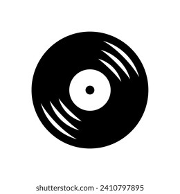 Vinyl record icon. Symbol of music, sound or gramophone. Sound playback or musician icon.