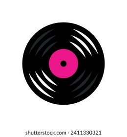 Vinyl record icon. Symbol of music, sound or gramophone. Sound playback or musician icon.