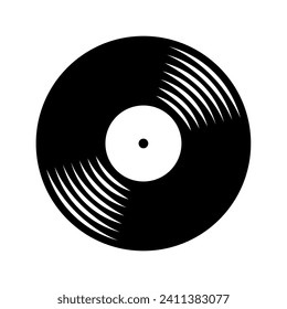 Vinyl record icon. Symbol of music, sound or gramophone. Sound playback or musician icon.