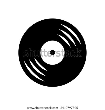 Vinyl record icon. Symbol of music, sound or gramophone. Sound playback or musician icon.