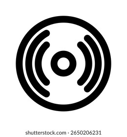 Vinyl Record icon thick bold line.