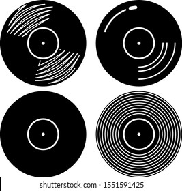 Vinyl Record Icon Vector Illustration