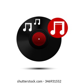 Vinyl record icon. Vector Illustration