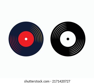 Vinyl record Icon Vectors and Illustrations Template.