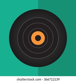 Vinyl record icon.flat color background vector