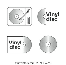 Vinyl record icons for playing music