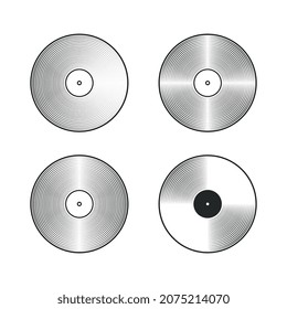 Vinyl record icons for playing music