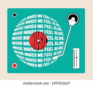 Vinyl record illustration, vector graphic of a record for music lovers.