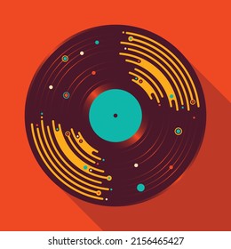 Vinyl record ilustration. Easy and simple to change the colors