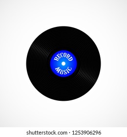 The vinyl record. Isolated on white background. Vector illustration.