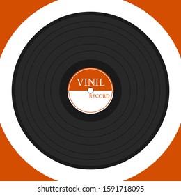 Vinyl record isolated on white. Vintage vinyl record. Vector illustration. Vector.