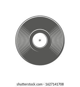 Vinyl record isolated on a white background. Design element for music logos, labels, emblems. Vector illustration