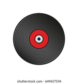Vinyl record isolated on white background. Vector illustration.