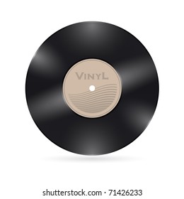 Vinyl record isolated on white. Vector illustration for design