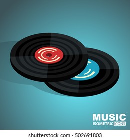 Vinyl record. isometric