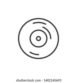Vinyl record line icon. linear style sign for mobile concept and web design. CD disc outline vector icon. Dj music symbol, logo illustration. Vector graphics